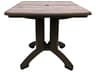 Grosfillex Aquaba Resin Ranch/Bronze Square Outdoor Patio Dining Table with Umbrella Hole
