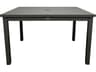 Grosfillex Sigma Aluminum Volcanic Black Rectangular Outdoor Dining Table with Umbrella Hole