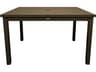 Grosfillex Sigma Aluminum Fusion Bronze Rectangular Outdoor Patio Dining Table with Umbrella Hole
