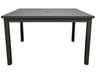 Grosfillex Sigma Aluminum Volcanic Black Rectangular Patio Dining Table with Umbrella Hole