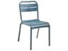 Grosfillex Cannes Resin Mineral Blue Stacking Outdoor Dining Side Chair