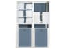 Grosfillex Sunset Sling Aluminum Mandras Blue/Glacier White Towel Valet Double Unit