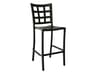 Grosfillex Plazza Aluminum Black/Black Stacking Armless Outdoor Patio Bar Stool
