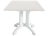 Grosfillex Atlanta Resin White Square Outdoor Patio Dining Table with Umbrella Hole