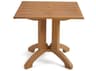 Grosfillex Atlanta Resin Teakwood Decor Square Patio Dining Table with Umbrella Hole