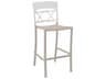 Grosfillex Moon Aluminum Glacier White/Linen Stacking Armless Outdoor Patio Bar Stool