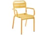 Grosfillex Cannes Resin Yellow Stacking Patio Dining Arm Chair