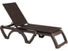 Grosfillex Java Resin Wicker Bronze Adjustable Outdoor Patio Chaise Lounge in Bronze
