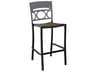 Grosfillex Moon Aluminum Titanium Gray/Charcoal Stacking Armless Patio Bar Stool