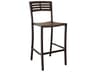 Grosfillex Vogue Aluminum Black Stacking Armless Outdoor Patio Bar Stool