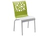 Grosfillex Tempo Aluminum Fern Green/White Stacking Patio Dining Side Chair
