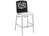 Grosfillex Tempo Aluminum Black/White Stacking Armless Patio Bar Stool