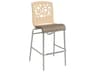 Grosfillex Tempo Aluminum Beige/Taupe Stacking Armless Patio Bar Stool