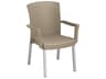 Grosfillex Havana Classic Aluminum French Taupe Stacking Outdoor Dining Arm Chair