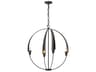 Hubbardton Forge Cirque 4-Light Dark Smoke Bronze Candelabra Round Chandelier
