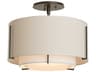 Hubbardton Forge Exos 1-Light Glass Drum Tiered Semi Flush Mount