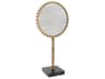 Howard Elliott Bellingham Antique Brass Round Tabletop Mirror