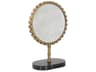 Howard Elliott Bellingham Antique Brass Round Tabletop Mirror