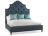 Hickory White Central Park Blue Hardwood Upholstered Bethesda Arch Panel Bed