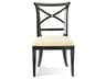 Hickory White Metropolitan Classics Beech Wood Black Upholstered X-Back Side Dining Chair
