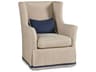 Hickory White Custom Elements Upholstery Swivel Fabric Wing Accent Chair