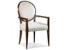 Hickory White Stratos Beech Wood Upholstered Katie Oval Back Arm Dining Chair