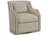 Hickory White Custom Elements Upholstery Miter Arm Swivel Accent Chair