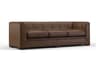 Hickory White Custom Elements Upholstery Walnut Brown Leather Sofa