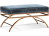 Hickory White Journey The World Rose Gold Blue Upholstered Bali Arched Accent Bench