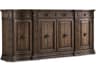 Hooker Furniture Rhapsody 96" Ash Wood Walnut Colored Rustic Finish Credenza Sideboard