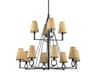 Hudson Valley Pendelton 12-Light Aged Iron Black Empire Chandelier