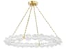 Hudson Valley Lindley 1-Light Aged Brass Etched Glass LED Chandelier