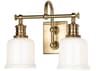 Hudson Valley Keswick 2-Light Aged Brass Off White Glass Vanity Light