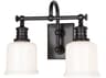 Hudson Valley Keswick 2-Light Old Bronze Off White Glass Vanity Light