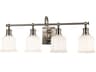 Hudson Valley Keswick 4-Light Satin Nickel Off White Glass Vanity Light
