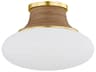 Hudson Valley Pearl River 1-Light Aged Brass Round Semi Flush Mount