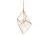 Hudson Valley Brookfield 1-Light Vintage Gold Leaf Glass Geometric Pendant