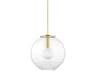 Hudson Valley Bay Ridge 1-Light Aged Brass Glass Globe Pendant