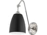 Hudson Valley Millwood 1-Light Polished Nickel Black Swing Wall Sconce