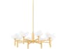 Hudson Valley Dawson 8-Light Gold Leaf white Plaster Glass Chandelier