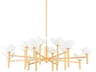 Hudson Valley Dawson 18-Light Gold Leaf White Plaster Glass Candelabra Geometric Chandelier