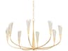 Hudson Valley Montrose 8-Light Vintage Gold Leaf Soft Sand Off White Candelabra Chandelier