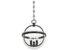 Hudson Valley Malloy 3-Light Aged Iron Black Glass Globe Mini Pendant