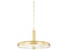 Hudson Valley Reynolds 1-Light Aged Brass Glass LED Round Pendant