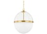 Hudson Valley Donnell 1-Light Aged Brass Glass Globe Pendant