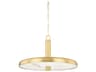 Hudson Valley Reynolds 1-Light Aged Brass Glass LED Round Pendant