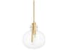 Hudson Valley Hempstead 3-Light Aged Brass Glass Globe Pendant