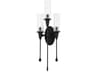 Hudson Valley Chisel 3-Light Black Iron Clear Glass Wall Sconce