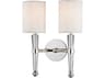 Hudson Valley Volta 2-Light Polished Nickel Crystal Wall Sconce