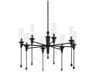 Hudson Valley Chisel 8-Light Black Iron Clear Glass Candelabra Chandelier